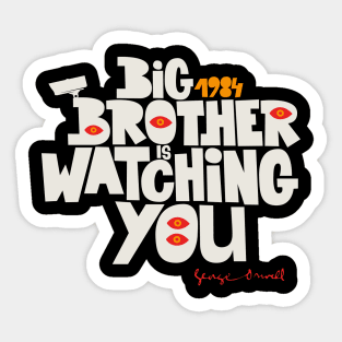 Orwellian Tribute - „Big Brother is Watching You“ - Dystopian Art Design in Classic Colors Sticker